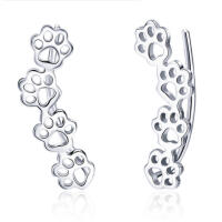 Paw climber made of 925 silver earrings for animal lovers...