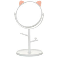 Stand mirror with jewelry holder