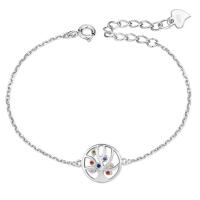 Chic 925 Silver Bracelet Tree with Colored Zirconias