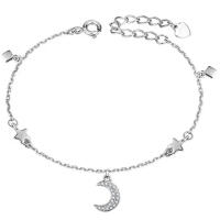 925 Silver Bracelet with Moon and Stars