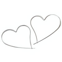 Extraordinary large hoop earrings in heart shape made of...