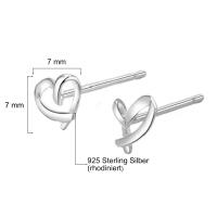 Elegant sweet little bow heart stud earrings made of 925 silver love!