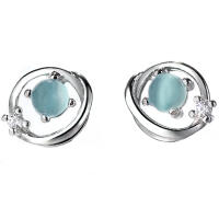 Special Galaxy with Blue Moonstone Ear Studs in 925 Silver