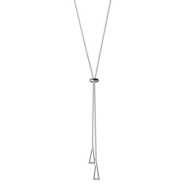 Einzigartiges Y-Halskette Dreiecken Zirkonias 925 Silber