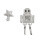 Special Robots with Star, Ear Studs in 925 Silver for Female Engineers