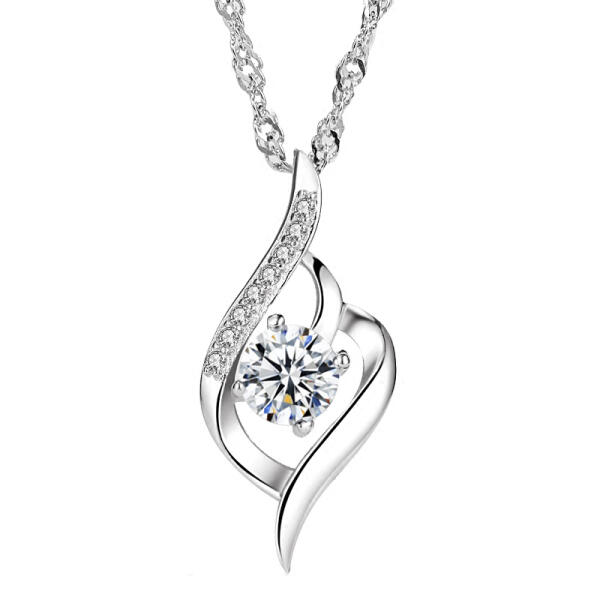 Sparkling elegant zirconia pendant made of 925 silver