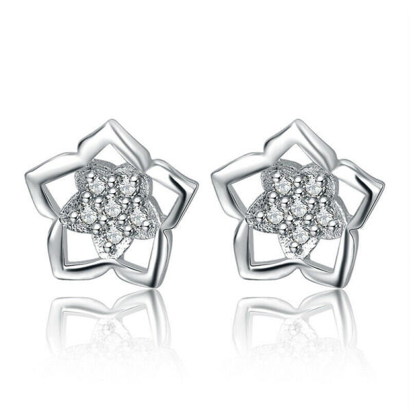 Beautiful flower with zirconias made of 925 silver floral magic