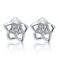 Beautiful flower with zirconias made of 925 silver floral...