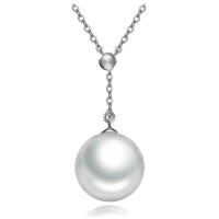 925 Silber Y Halskette mit Perle I Collier Perle Flexibel