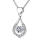 Flying zirconia in a sparkling heart pendant made of 925 silver