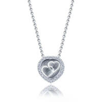 Necklace with dancing hearts made of 925 silver