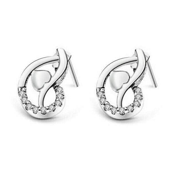 Extraordinary leaf-shaped hearts as stud earrings made of 925 silver