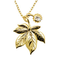 Necklace chestnut gold plated with zirconia