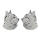 Unique cat head stud earrings made of 925 rhodium-plated silver