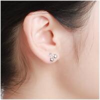 Charming little cherry stud earrings made of rhodium-plated 925 silver
