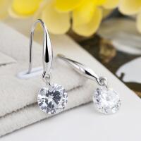 Elegant rhodium-pl. earrings with elegant zirconia made...