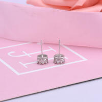 Royal crown stud earrings made of 925 silver with zirconia
