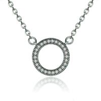 925 Silber Halskette mit Zirkonia besetzten Kreis