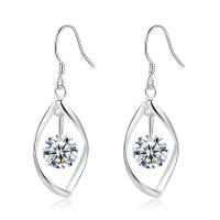 Enchanting Drop Earrings with Central Cubic Zirconia in...