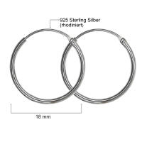 Minimalist hoop earrings made of 925 silver diameter 18mm