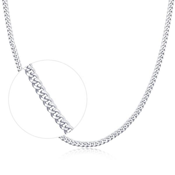 Noble Cuba chain made of 925 silver, optionally 40+5cm or 45+5cm Rho.