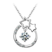 Extraordinary pendant of dancing zirconia with star made...