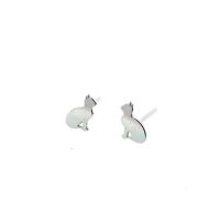 Elegant little cat stud earrings enchanting kitty made of 925 silver