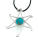 Large radiant sun pendant with turquoise gemstone, made of 925 silver