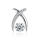 Unique 925 Silver Pendant in the Shape of X with Dancing Zirconia